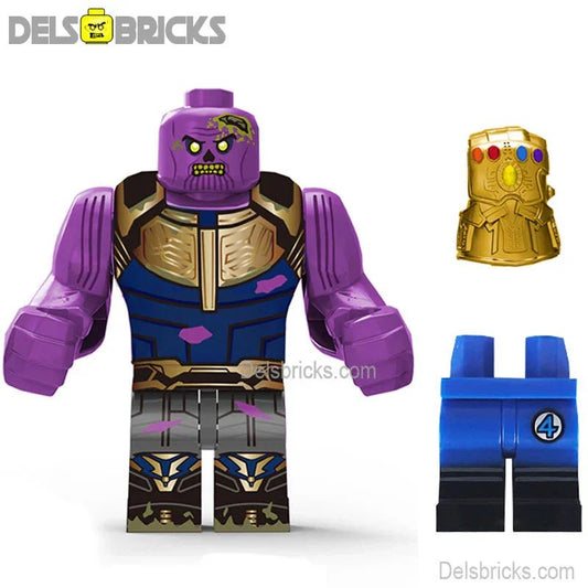 Zombie Thanos from Avengers Lego Minifigures Custom Toys - DelsBricks MinifiguresMinifiguresDelsBricks MinifiguresDelsbricks