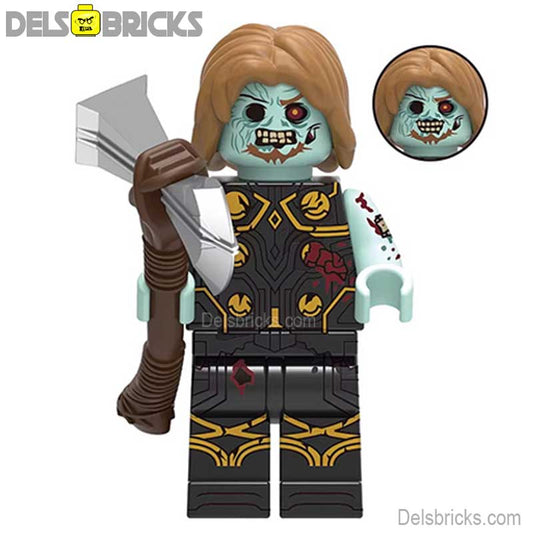 Zombie Thor from Marvel Zombies Lego Marvel Minifigures Custom Toys 4 - DelsBricks MinifiguresMinifiguresDelsBricks MinifiguresDelsbricks